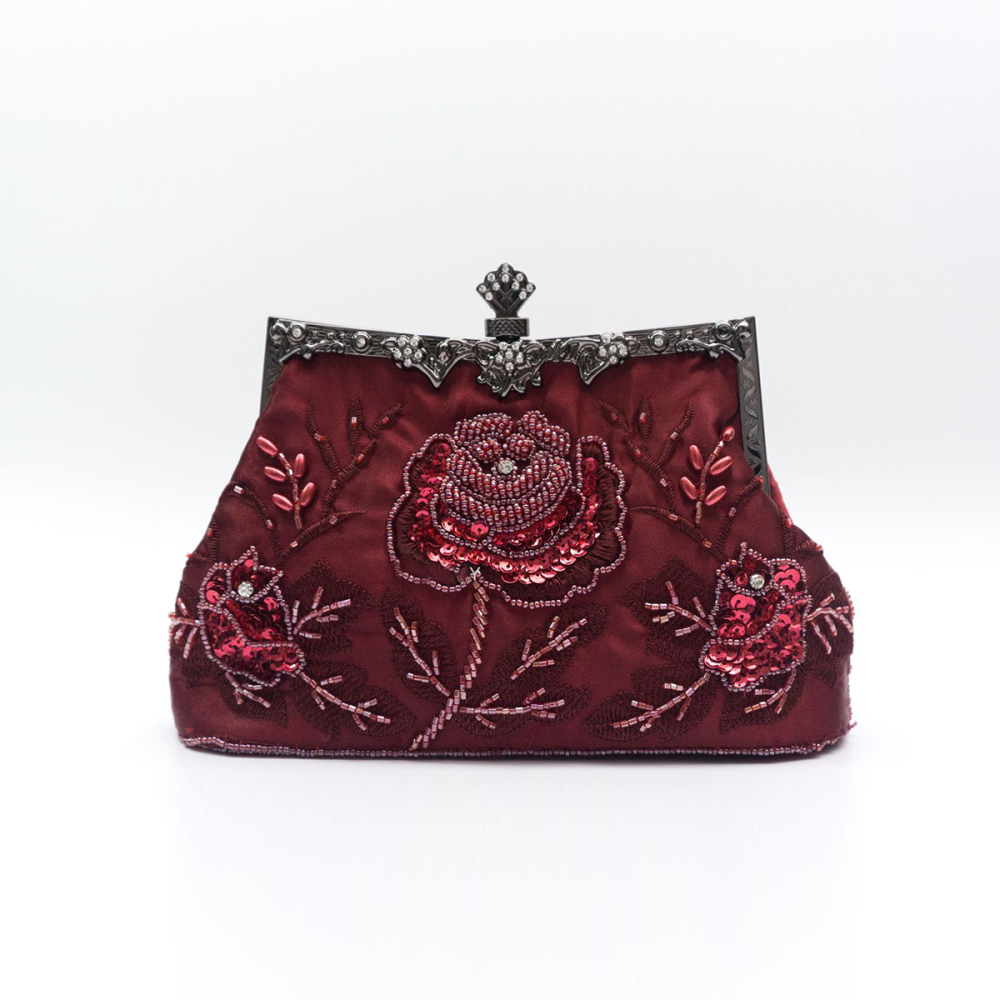 Pochettes De Soirée Pour Femmes En Tissu Brodé De Perles Et De Fleurs 