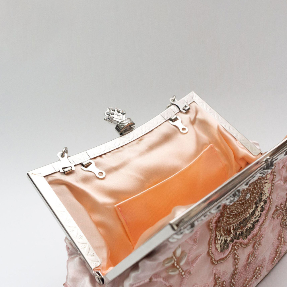 Pochettes De Soirée Pour Femmes En Tissu Brodé De Perles Et De Fleurs Image3