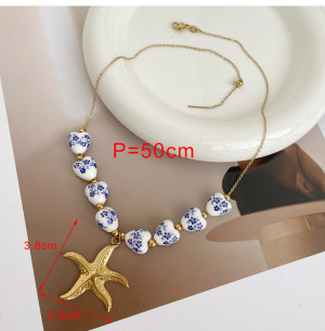 Collier Pendentif Cœur Rétro En Céramique h5 Image2