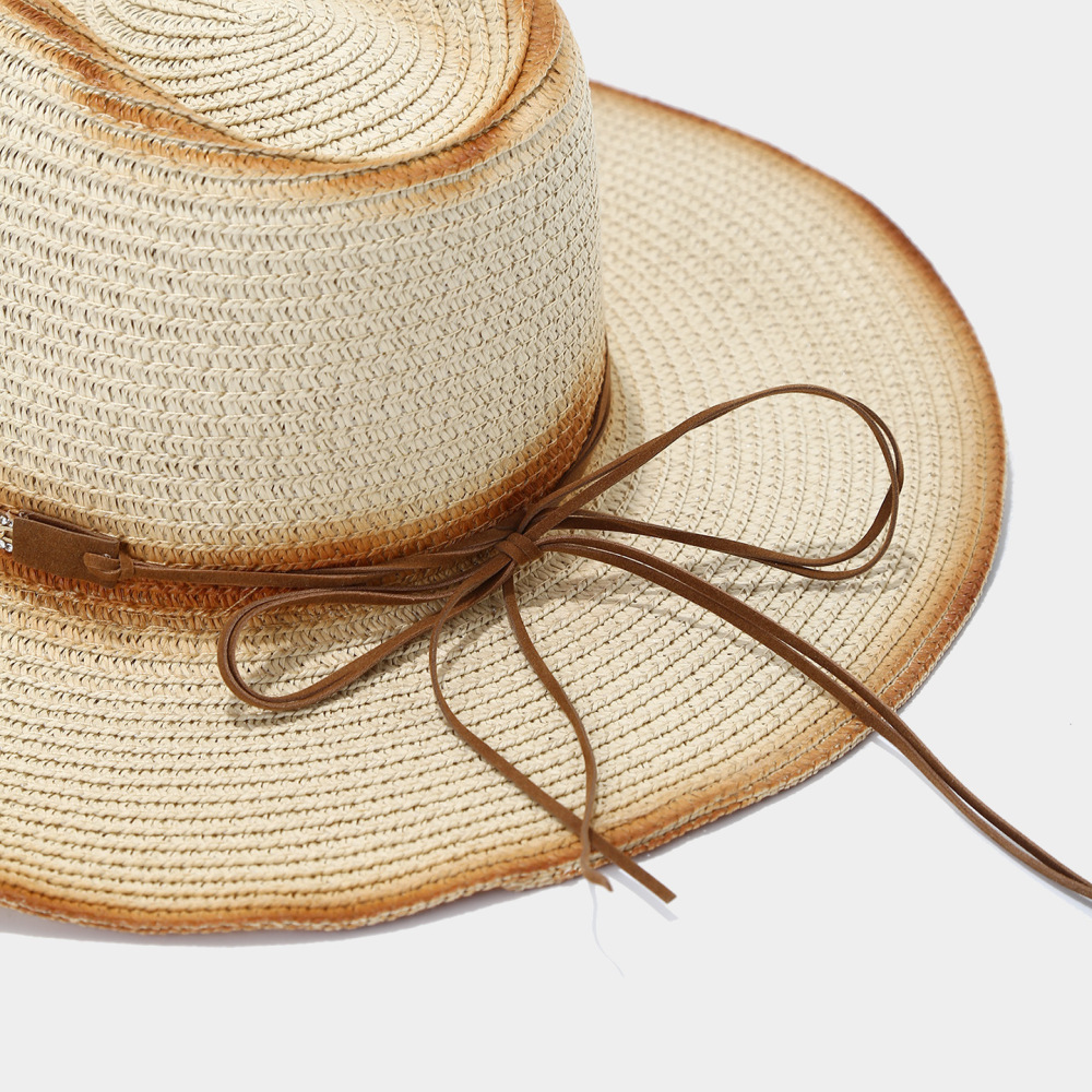 Chapeaux De Paille Pour Femmes, Couleurs Assorties, Motif Cristal De Vacances Image5