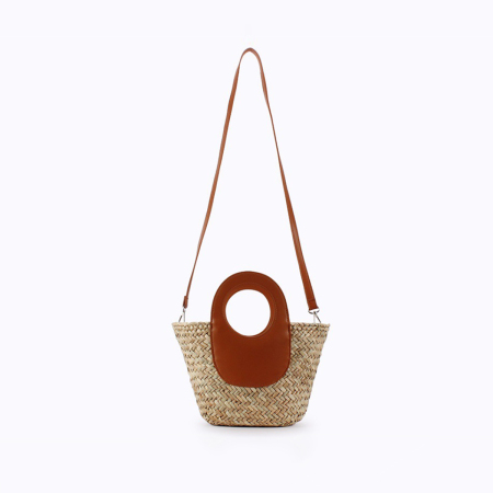 Sac cabas femme en paille tressée multicolore style vacances 2