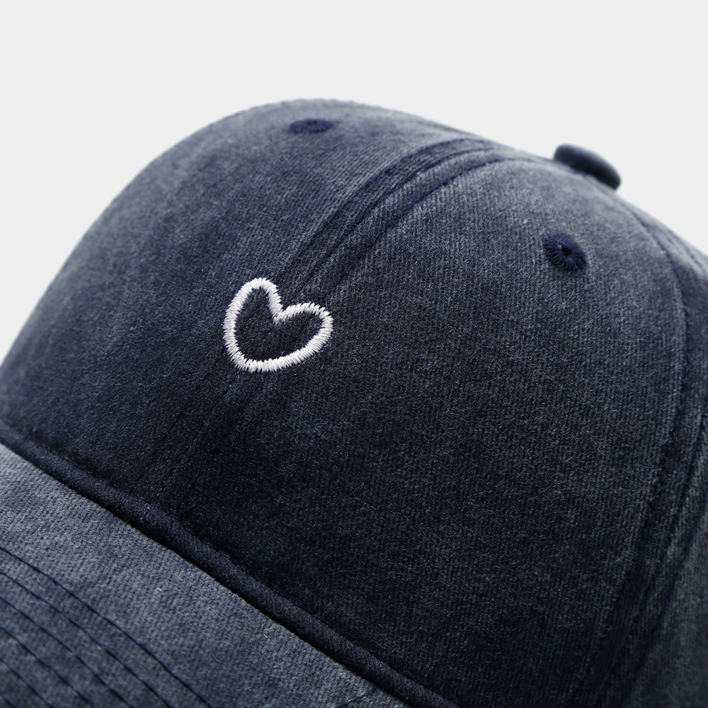 Casquette De Baseball Femme En Tissu Brodé De Cœurs Décontractés h5Image6