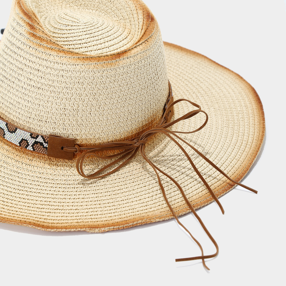 Chapeaux De Paille En Cristal À Motif Léopard Pour Femmes Image5