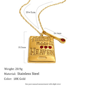 Colliers Pendentifs Rétro Rectangulaires En Acier Inoxydable, Couleur Or, Avec Strass, Pour Femmes h5 Image2