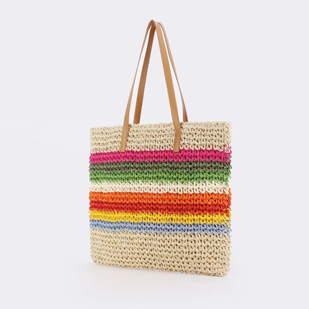 Sac De Plage À Rayures Tissées Style Vacances h5Image2