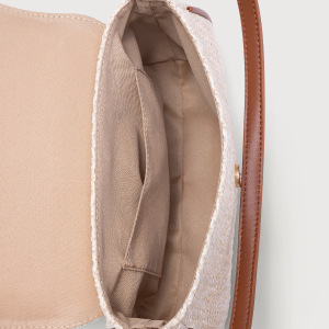 Sacoche Bandoulière Femme En Paille Tissée Unie, Style Décontracté h5 Image4