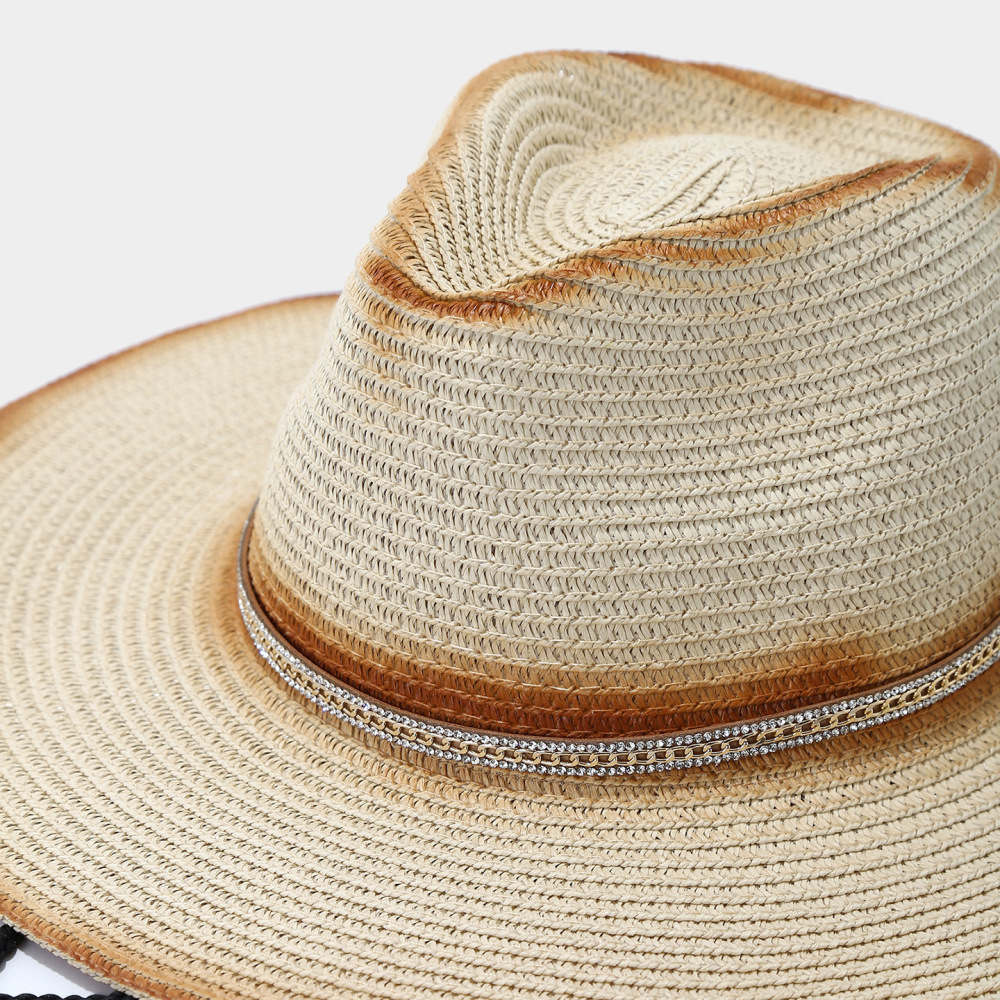Chapeaux De Paille Pour Femmes, Couleurs Assorties, Motif Cristal De Vacances Image4