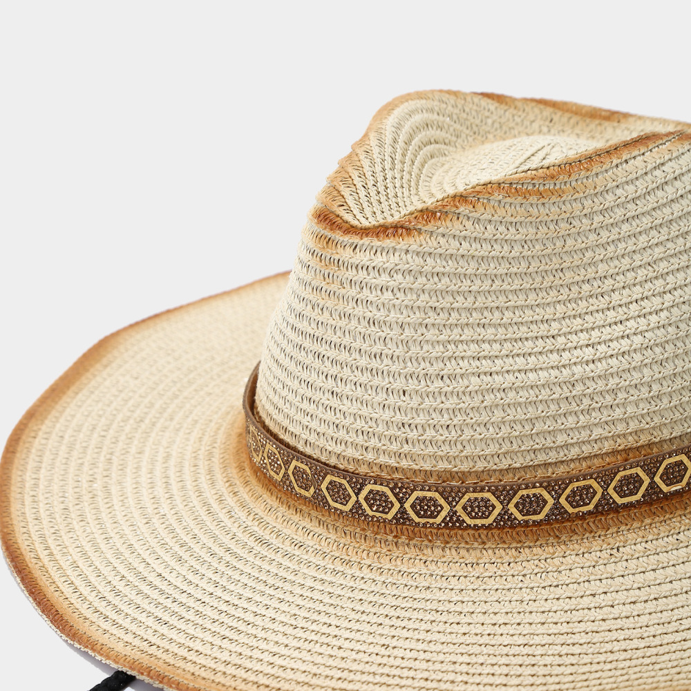 Chapeaux De Paille Pour Femmes, Couleurs Assorties, Motif Cristal De Vacances h5Image4
