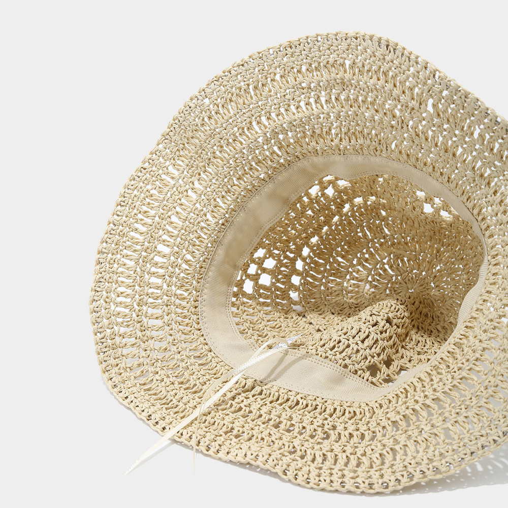 Chapeaux De Paille Pour Femmes, Couleurs Unies Et Mélangées, Pour Les Vacances Image5