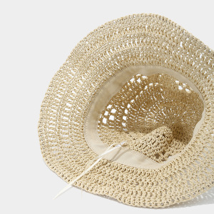 Chapeaux De Paille Pour Femmes, Couleurs Unies Et Mélangées, Pour Les Vacances h5 Image5
