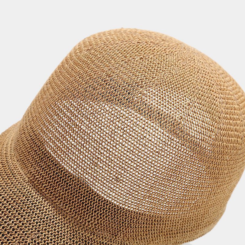 Casquette De Baseball En Paille Ajourée, Couleur Unie Décontractée, Pour Femme Image6