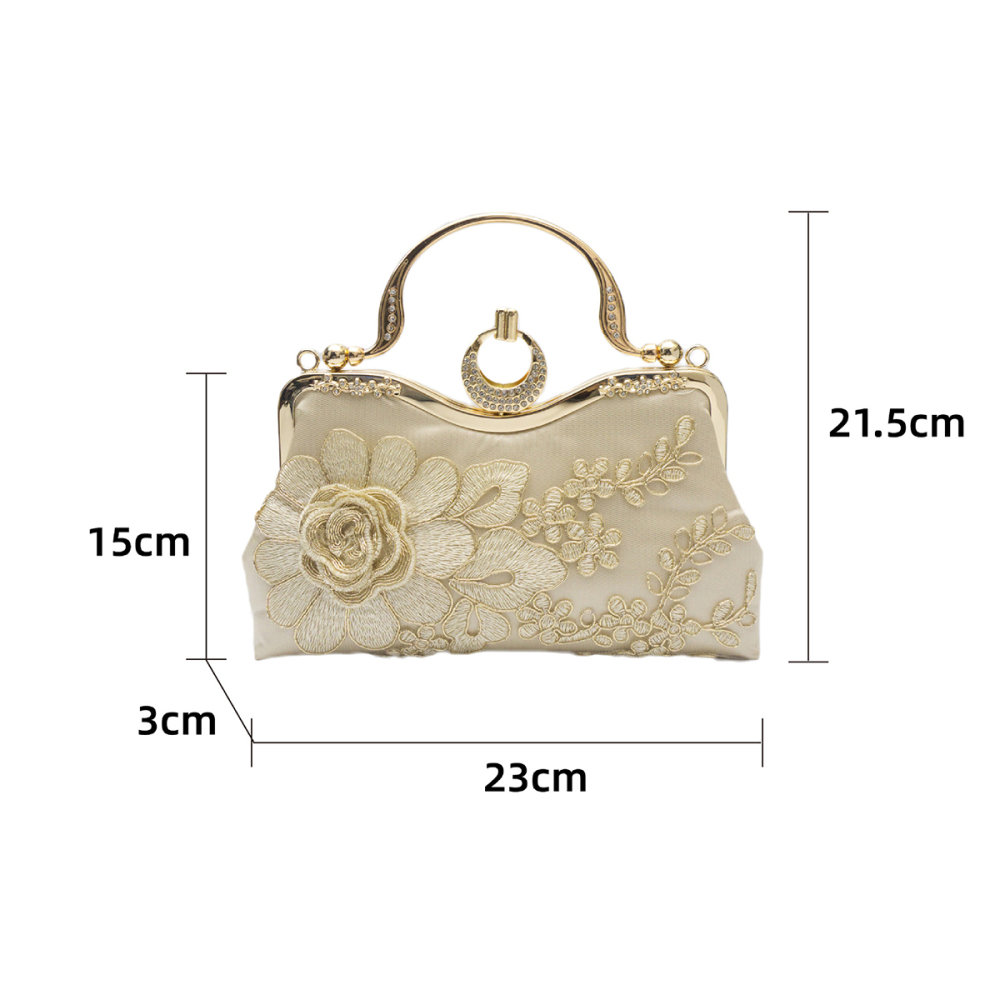 Pochettes De Soirée Pour Femmes En Tissu Fleuri h5Image5