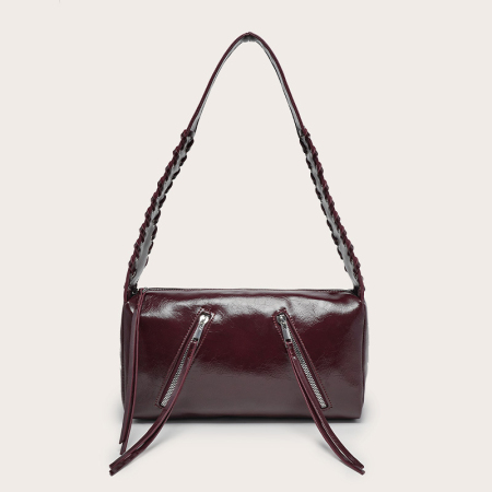 Sacs à bandoulière femme en PU tissé uni style décontracté