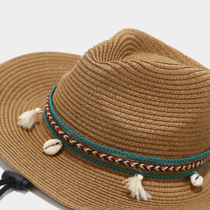 Chapeaux De Paille Unis Style Bohème Pour Femmes h5 Image5