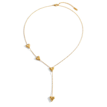 Colliers pendentifs pour femmes en forme de cœur simple, en acier inoxydable étanche, couleur or