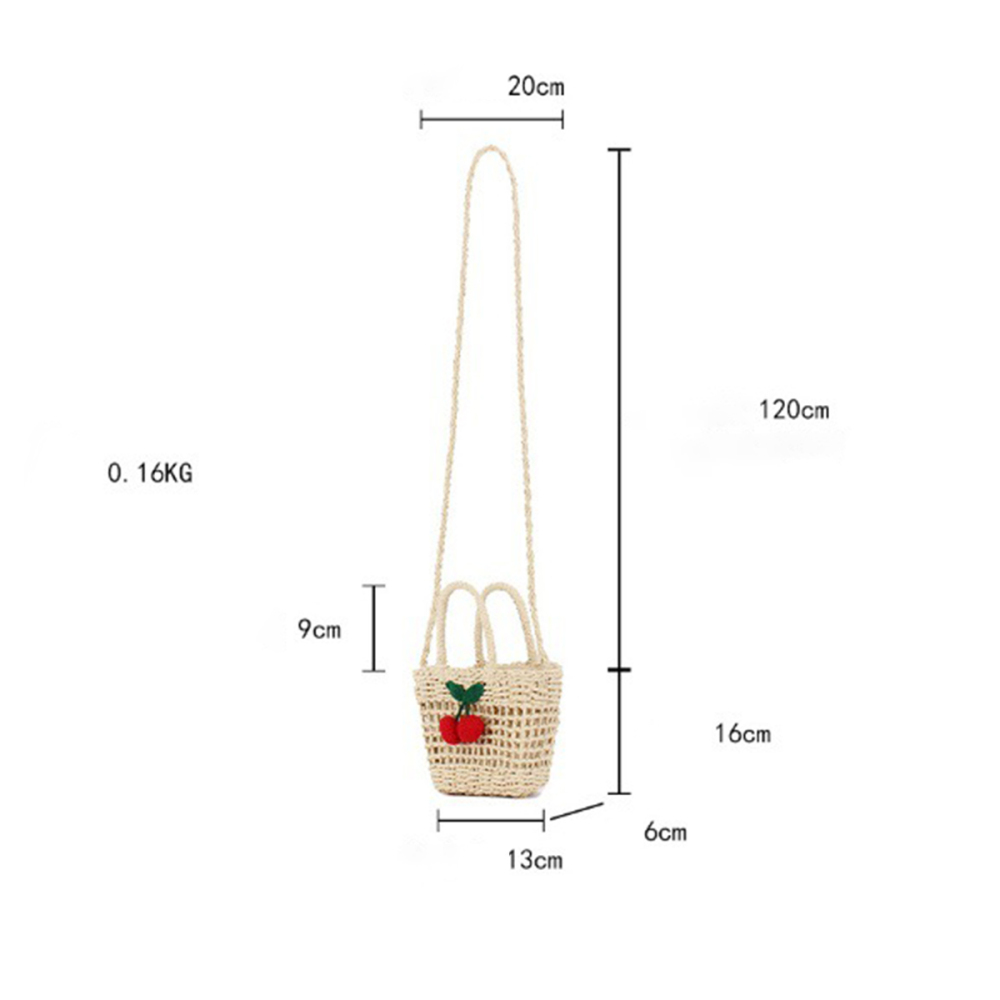 Sac De Plage Femme Tissé En Corde De Papier Cerise Style Vacances Image6