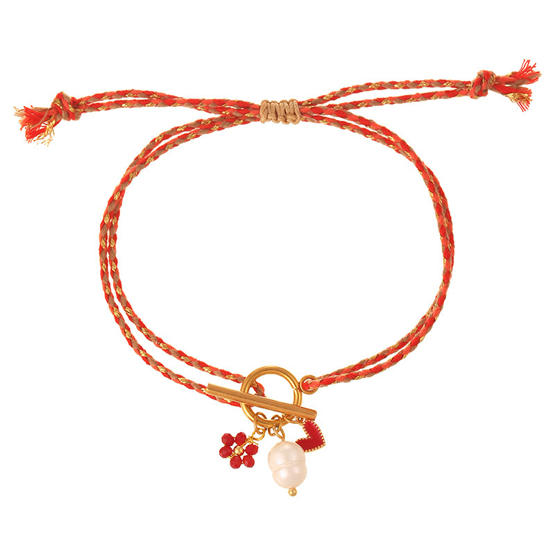 Bracelets Tressés Double Couche En Acier Inoxydable Étanches Avec Breloques h5Image2