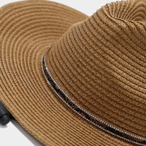 Chapeaux De Paille Pour Femmes À Motif Serpentin Et Cristaux, Parfaits Pour Les Vacances h5 Image4