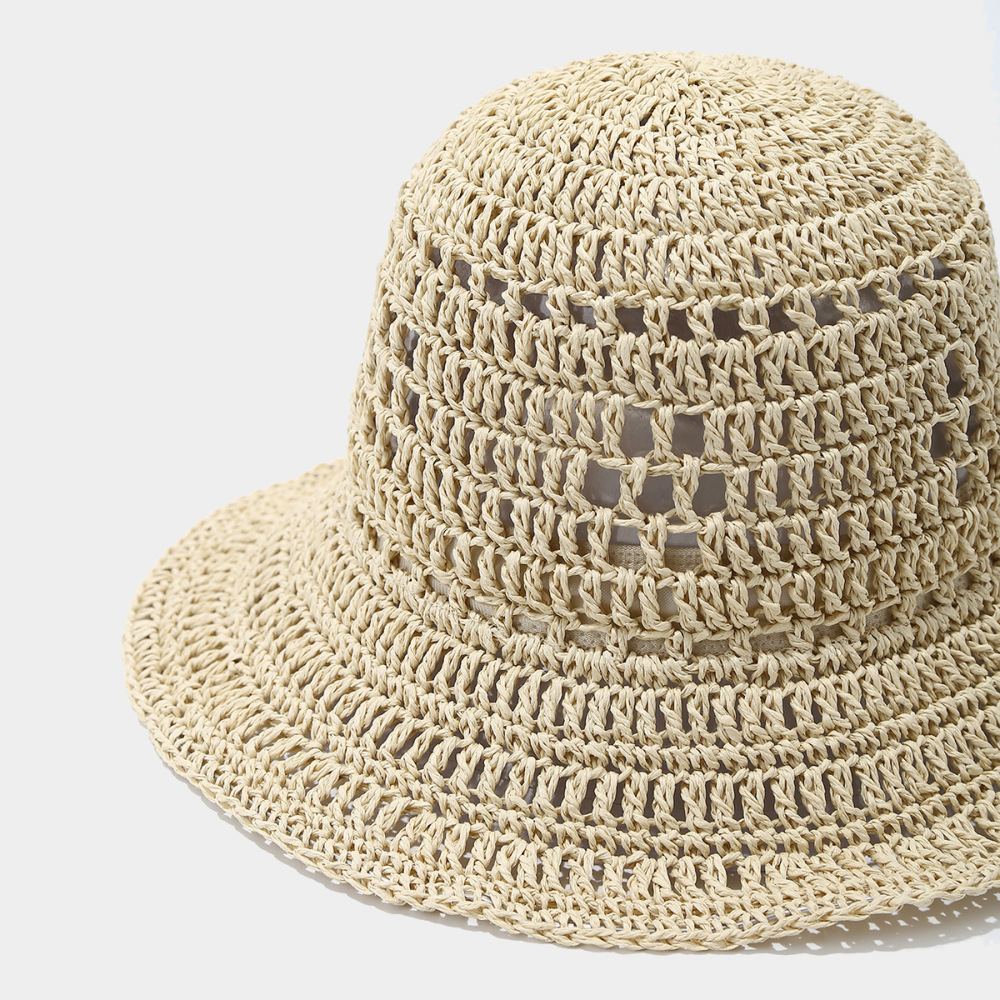 Chapeaux De Paille Pour Femmes, Couleurs Unies Et Mélangées, Pour Les Vacances Image4