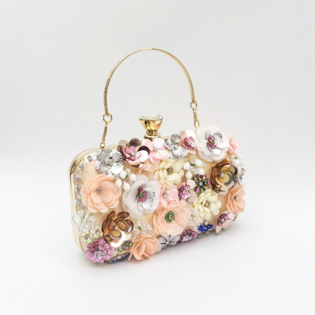 Pochettes de soirée pour femmes en tissu fleuri 2