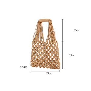 Sac Carré Femme Style Vacances, Tissé, Couleur Unie, En Corde Tressée Ajourée h5 Image5