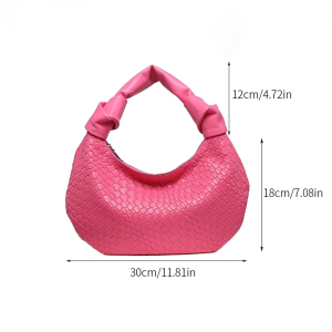 Sac Demi-Lune Pour Femme En Pu Uni, Style Parisien Chic h5 Image2