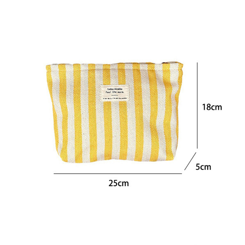 Trousse De Maquillage Femme En Toile À Rayures Simples Image5