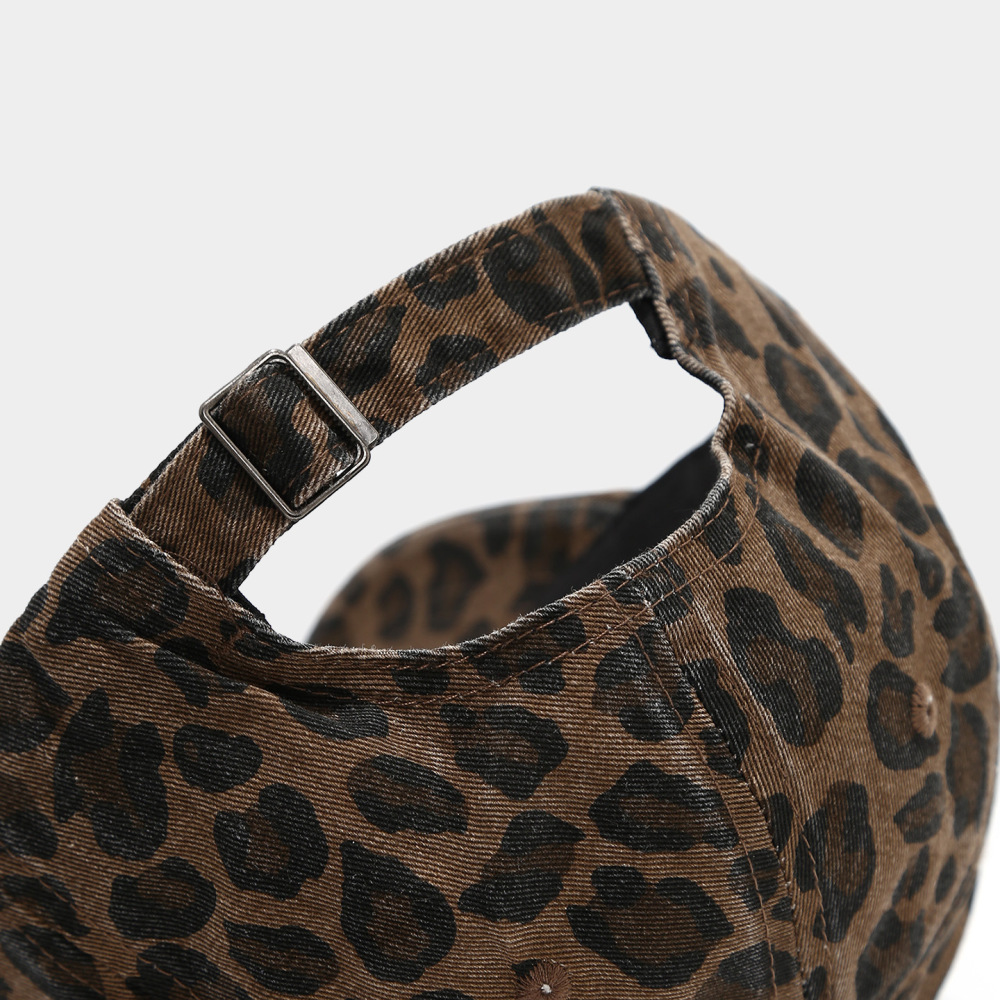 Casquette De Baseball Femme Décontractée En Tissu Imprimé Léopard Brodé Soleil h5Image6