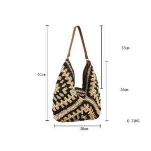 Sac Fourre-Tout En Papier Tissé Style Vacances Pour Femmes h5 Image6