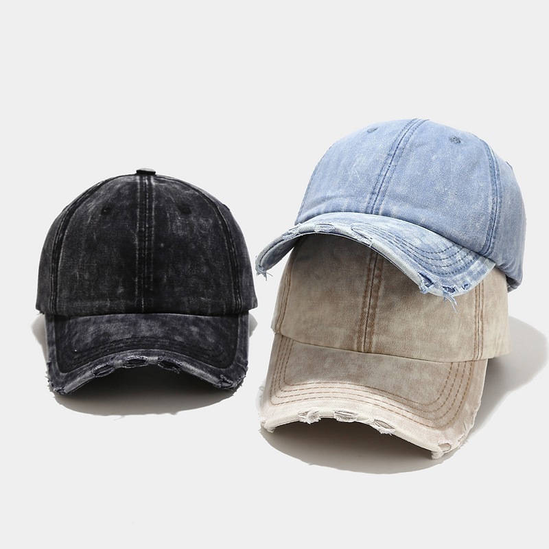 Casquette De Baseball Décontractée En Denim Dégradé De La Série Simple h5Image3