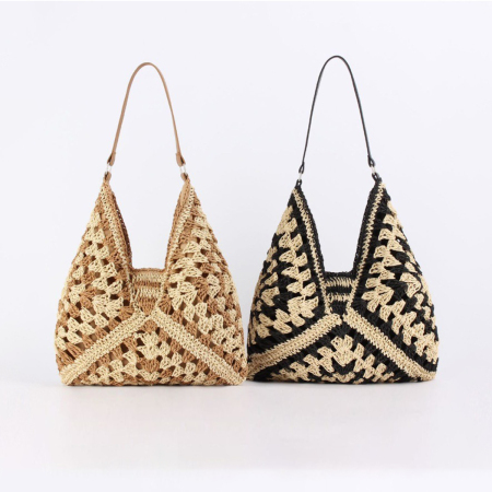 Sac fourre-tout en papier tissé style vacances pour femmes