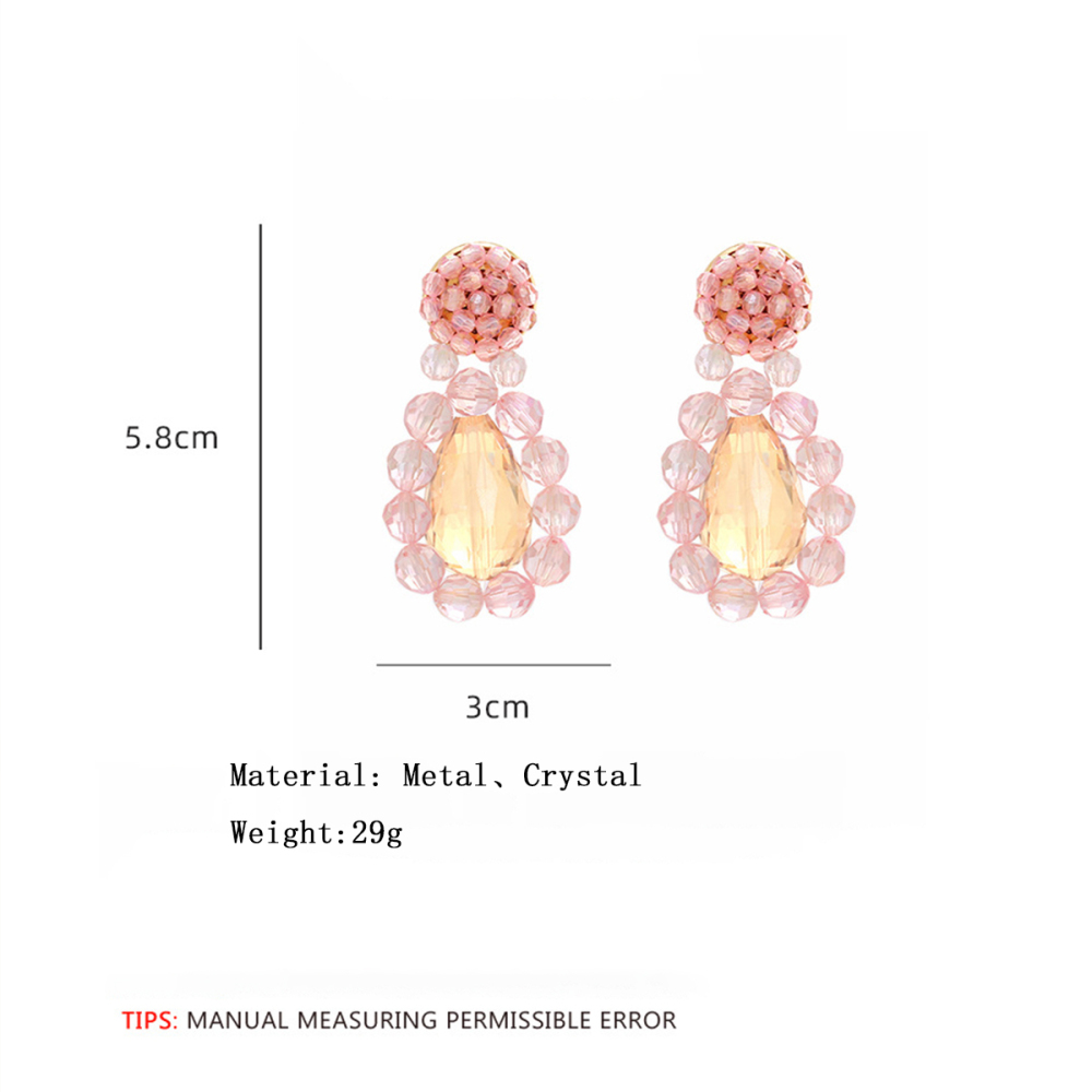 Boucles D'Oreilles Pendantes Pour Femmes Avec Perles De Cristal.