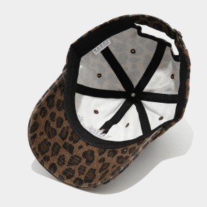 Casquette De Baseball Femme Décontractée En Tissu Imprimé Léopard Brodé Soleil h5 Image5