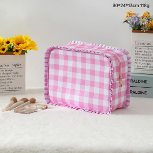 Trousse À Maquillage En Toile À Carreaux (1 Pièce) h5