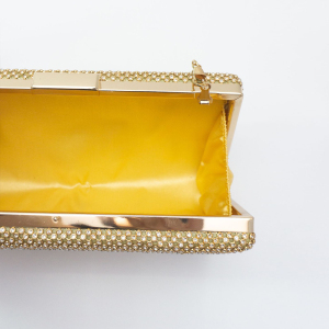 Pochette De Soirée Carrée En Forme De Boîte, Couleur Unie, Ornée De Strass, Pour Femme h5 Image5