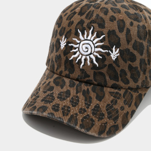 Casquette De Baseball Femme Décontractée En Tissu Imprimé Léopard Brodé Soleil h5 Image4