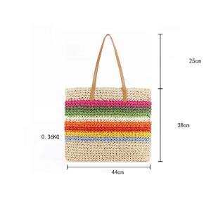 Sac De Plage À Rayures Tissées Style Vacances h5 Image6