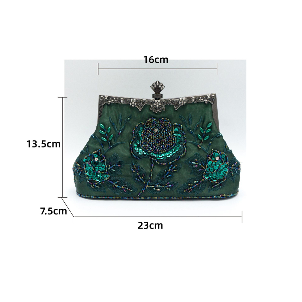 Pochettes De Soirée Pour Femmes En Tissu Brodé De Perles Et De Fleurs Image5