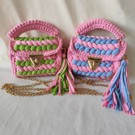 Sacs à main pour femmes en corde tressée multicolore style vacances