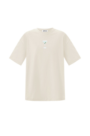 Coton Tricoté T-Shirt Femme Casual Lettres h5 