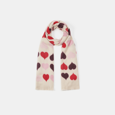 Écharpe d'hiver pour femme en polyester, motif cœur, collection romantique (1 pièce)