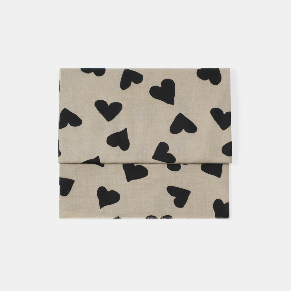 Écharpe D'Hiver Simple En Polyester Avec Motif Cœur (1 Pièce) h5Image2
