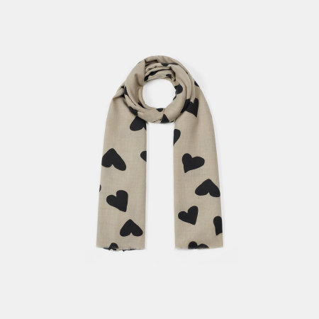 Écharpe d'hiver simple en polyester avec motif cœur (1 pièce)