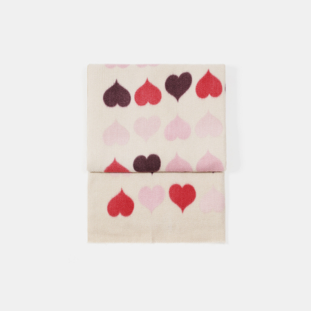 Écharpe d'hiver pour femme en polyester, motif cœur, collection romantique (1 pièce) 2