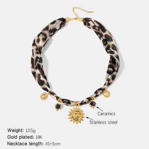 Collier Pendentif Sun En Acier Inoxydable Étanche Couleur Or h5 
