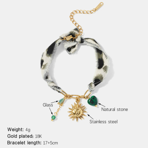 Bracelet À Breloques Sun En Acier Inoxydable Étanche Couleur Or h5 
