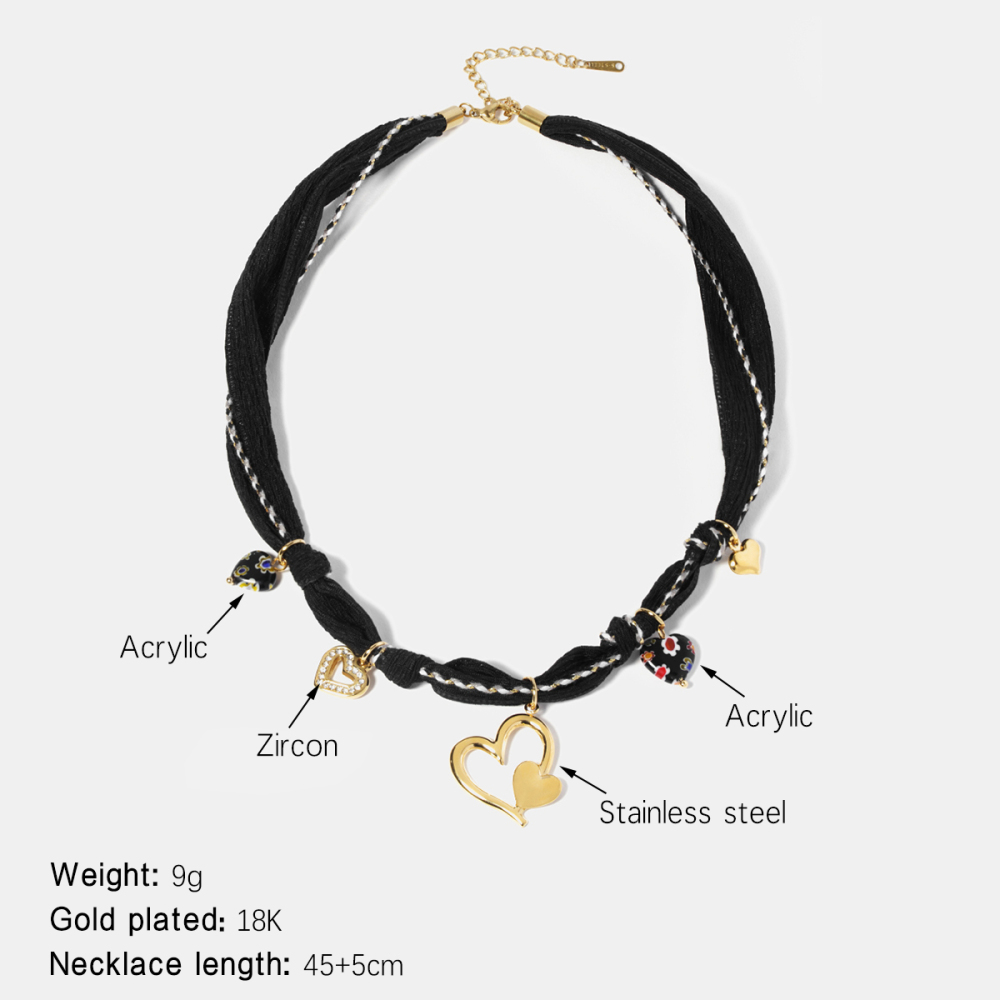 Collier Pendentif Cœur En Acier Inoxydable Étanche