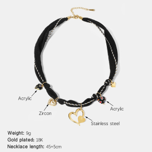 Collier Pendentif Cœur En Acier Inoxydable Étanche h5