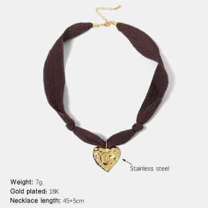 Collier Pendentif Cœur En Acier Inoxydable Étanche h5 