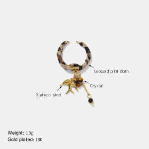 Bague Tendance En Acier Inoxydable Doré, Motif Léopard Et Oiseau, Étanche, Couleur Or. h5 